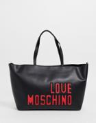 Love Moschino Soft Large Tote Bag - Black