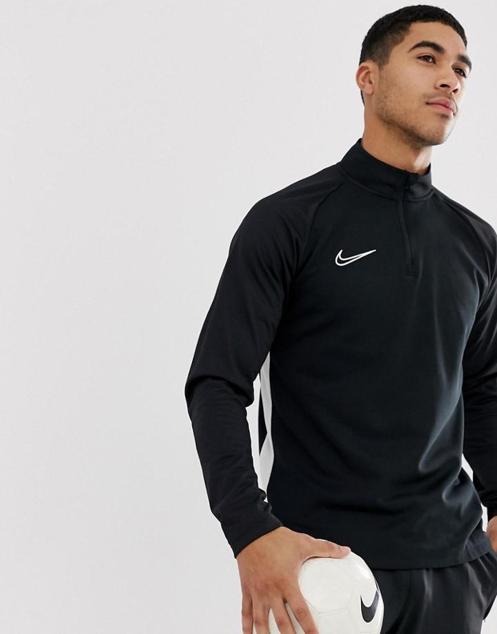 Nike Soccer Academy Half Zip Sweat In Black