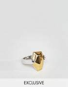 Designb London Textured Chunky Ring Exclusive To Asos - Gold