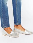 Asos Mantana Slipper Flat Shoes - Silver