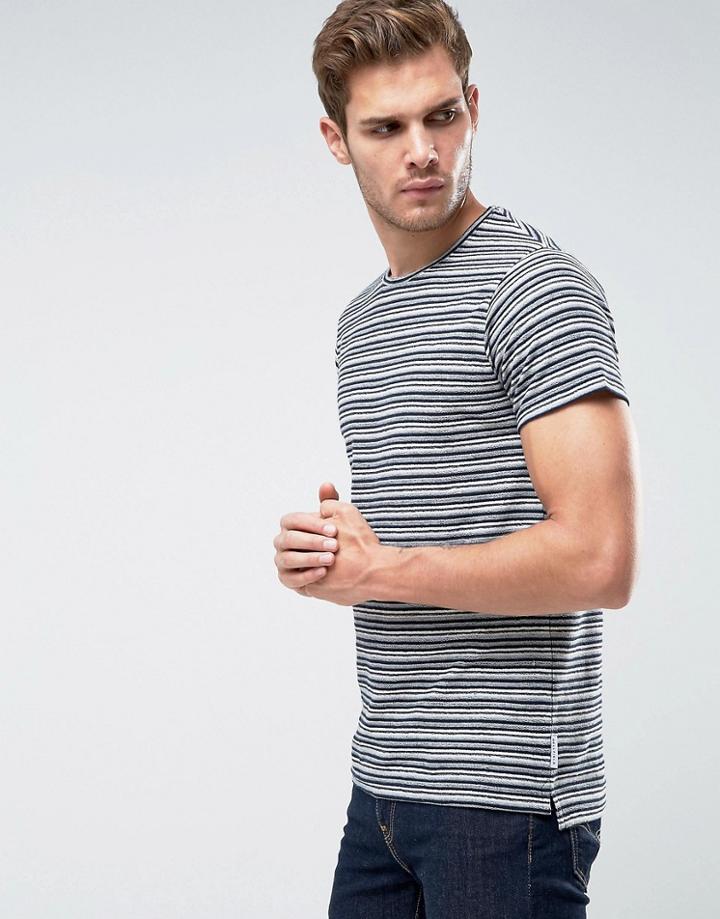 Bellfield T-shirt In Stripe - Navy