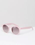 Monki Retro Round Keyhole Sunglasses - Pink