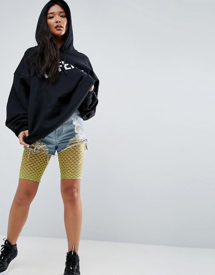 Asos Fishnet Legging Shorts - Green