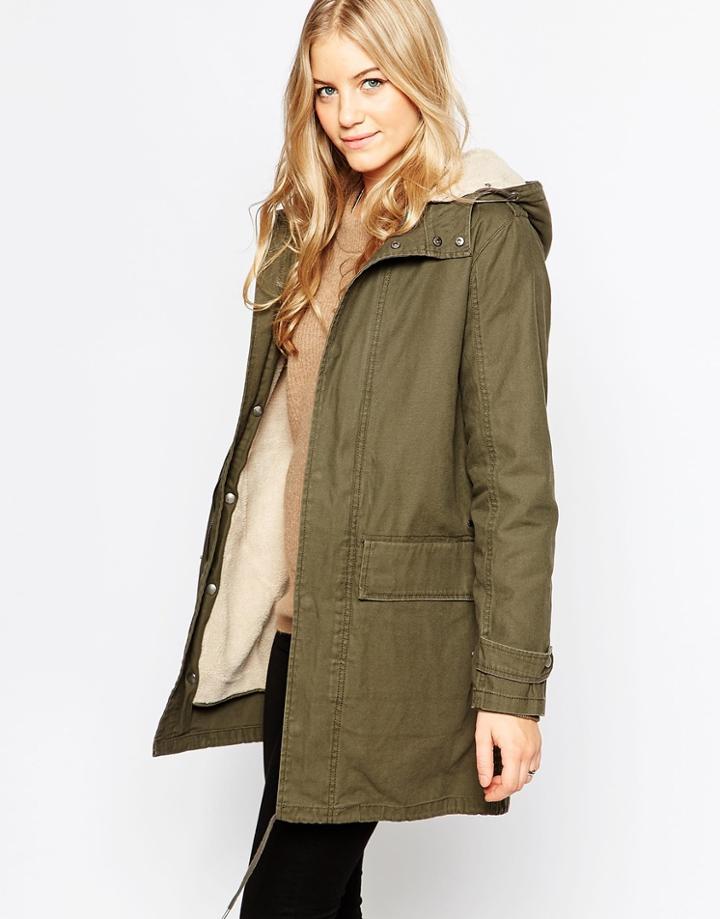 Parka London Fleece Lined Parka - Khaki