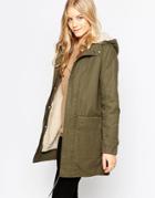 Parka London Fleece Lined Parka - Khaki