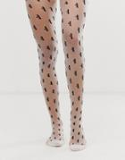 Asos Design Extra Slogan Tights-white