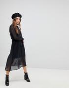 New Look Sheer Cuff Midi Dress - Black