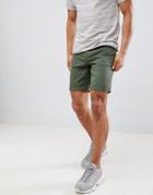 Asos Design Denim Shorts In Slim Green - Green