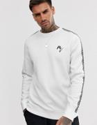 River Island Sweatshirt With Greek Taping In White
