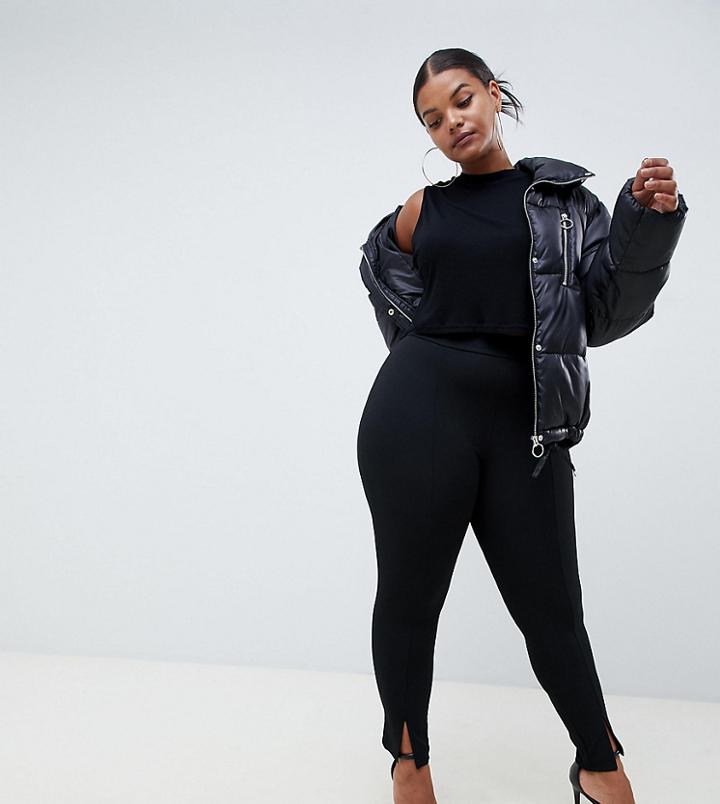 Missguided Plus Cigarette Pants In Black
