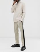 Allsaints Slim Fit Sweatpants With Side Stripe - Stone