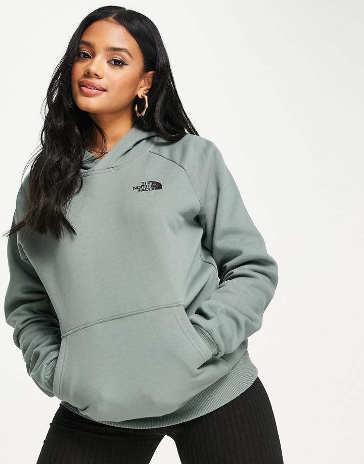 The North Face Raglan Red Box Hoodie In Green