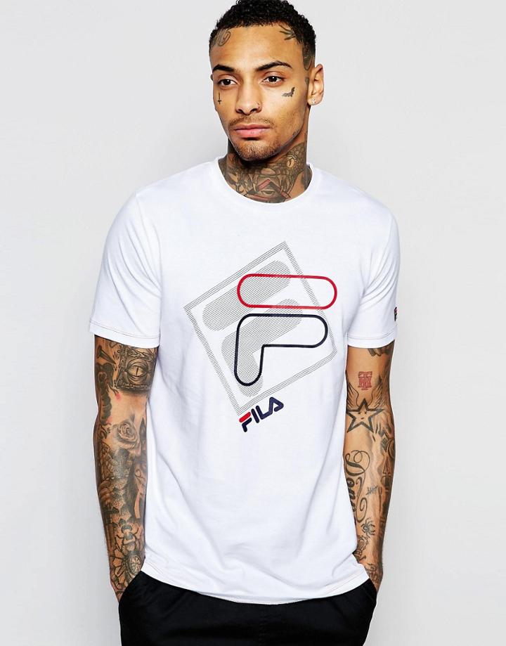 Fila Vintage T-shirt With F Box Print - White
