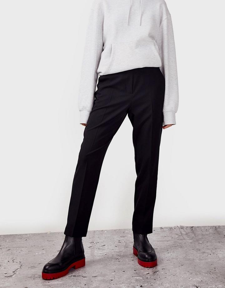 Topshop Cigarette Pants In Black