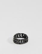 Steve Madden Curb Chain Ring - Black