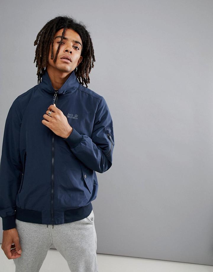 Jack Wolfskin Huntington Harrington Jacket In Navy - Navy