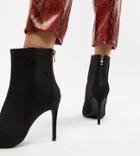 Truffle Collection Knitted Stilletto Ankle Boots - Black