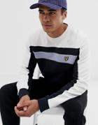 Lyle & Scott Color Block Sweat In Black - Black