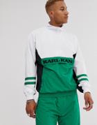 Karl Kani Retro Half-zip Windbreaker In Green/white - Green