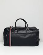 Tommy Hilfiger Corporate Mix Faux Leather Weekender Bag In Black - Black