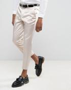 Asos Wedding Skinny Crop Smart Pant In Cream Sateen - Cream