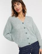 Esprit Lofty Knit Cardigan In Dusty Green