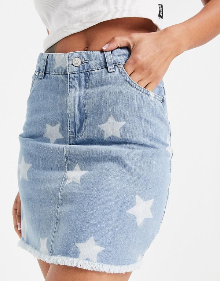 Violet Romance Denim Skirt With Star Print - Part Of A Set-blues