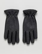 Jack & Jones Leather And Wool Gloves - Black