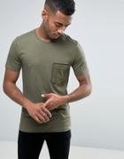 Jack & Jones Core T-shirt With Printed Pocket Detail - Green