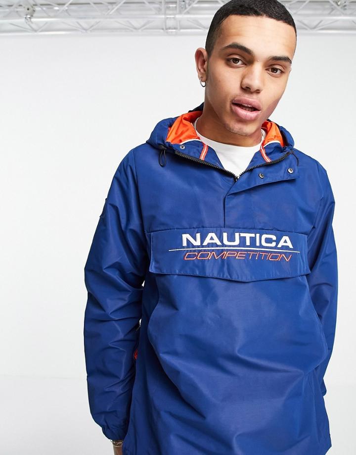 Nautica Competition Crowl Quarter Zip Lightweight Jacket In Navy