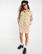 Object Oversized Denim Jacket In Beige - Part Of A Set-neutral
