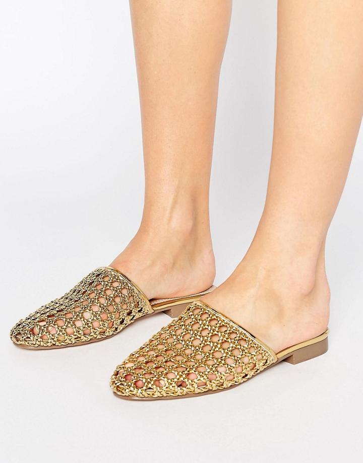 Asos Marbles Woven Mules - Gold