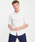 Asos Design 2-pack Stretch Slim Fit Work Shirts In White - Save-multi