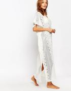 Seafolly Floral Lace Maxi Caftan - White