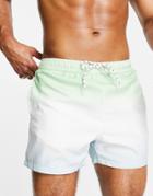 New Look Swim Shorts In Dip Dye Light Green