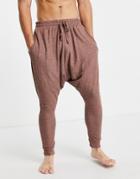 Asos Design Lounge Faux Knit Drop Crotch Sweatpants In Brown
