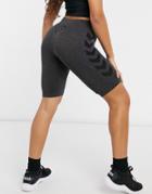 Hummel Ci Seamless Legging Shorts In Black Melange