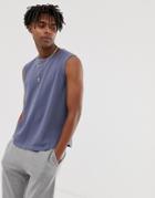 Asos Design Cropped Tank In Pique In Gray