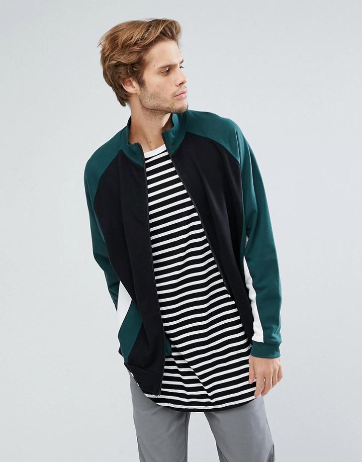 Asos Oversized Cut & Sew Track Jacket - Black