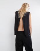 Dr Denim Open Back Tank With Oil Dash Detail - Black
