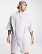 Asos Design Oversized Short Sleeve Sweatshirt In Lilac - Part Of A Set-purple