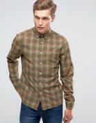 Asos Check Shirt In Camel With Long Sleeves - Tan