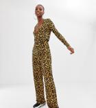 Collusion Tall Wrap Front Jumpsuit In Leopard Print - Multi