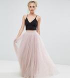 Little Mistress Petite Maxi Tulle Prom Skirt - Pink