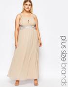 Ax Paris Plus Maxi Dress With Embellishment - Champagne