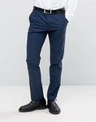 Selected Homme Slim Suit Pant In Tonal Check - Navy
