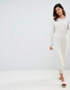 Micha Lounge Deep Back Midi Sweater Dress - Beige