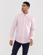 Ben Sherman Long Sleeve Slim Fit Oxford Shirt-pink