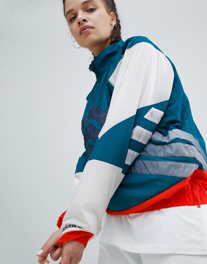 Adidas Originals Nova Color Block Half Zip Jacket - Red