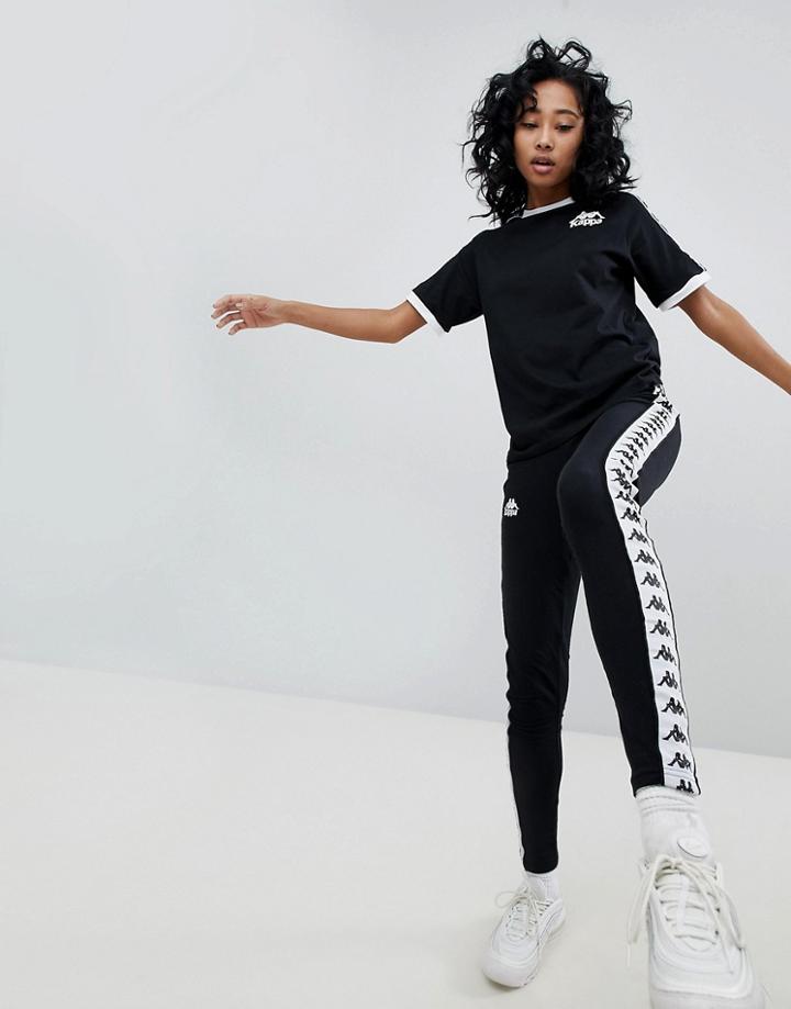 Kappa Leggings With Logo Taping - Black